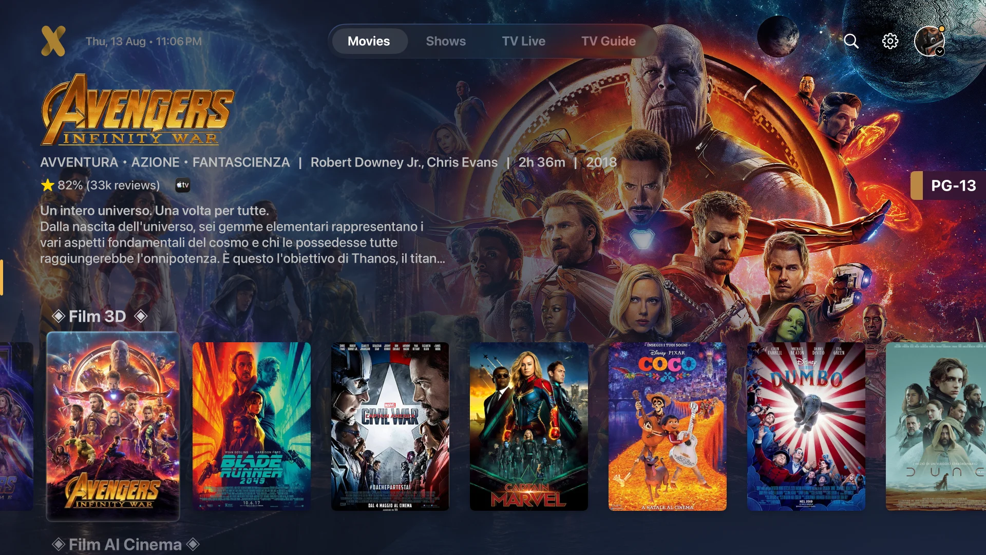 A cinematic IPTVX Special Theme on Apple TV